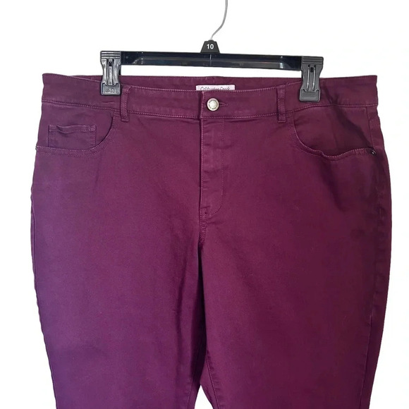 Coldwater Creek Maroon Crop Jeans size 16P women’s maroon denim - Picture 2 of 8